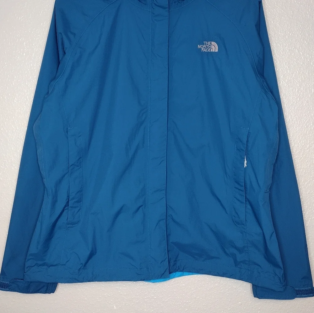 The North Face HyVent DT Nylon Blue Full-Zip Rain Windbreaker Jacket Sz L - Picture 4 of 16